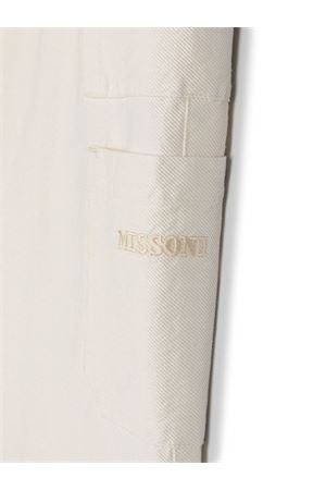 pantalone in cotone bianco MISSONI KIDS | MU6A70G0038165